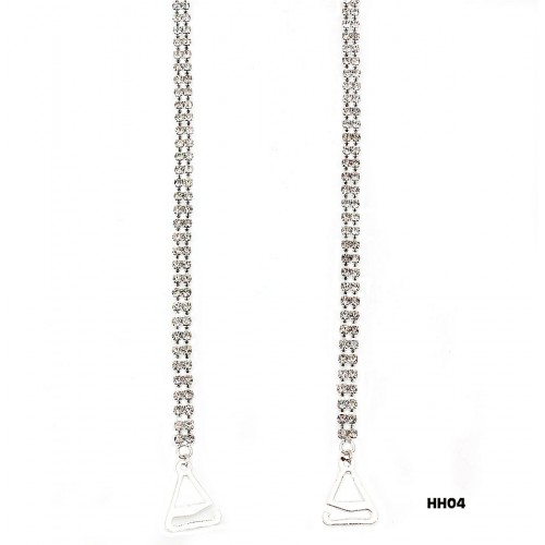 Bra Straps - Two-row Crystal Chain Strap - Clear - BS-HH04