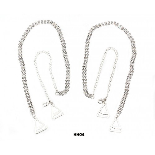 Bra Straps - Two-row Crystal Chain Strap - Clear - BS-HH04