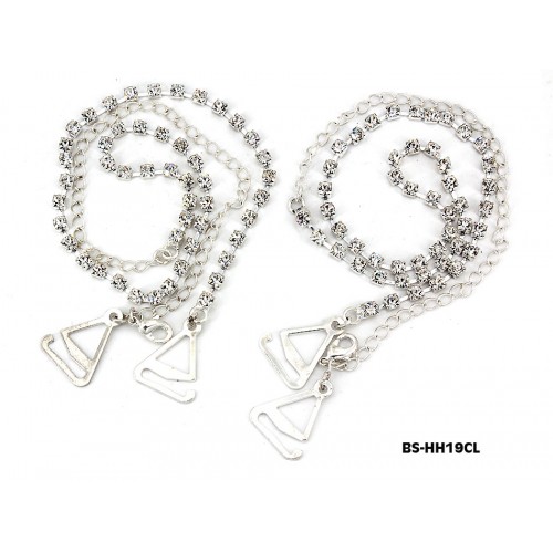 Bra Straps - Single Line Crystal Chain Strap - Clear -BS-HH19CL