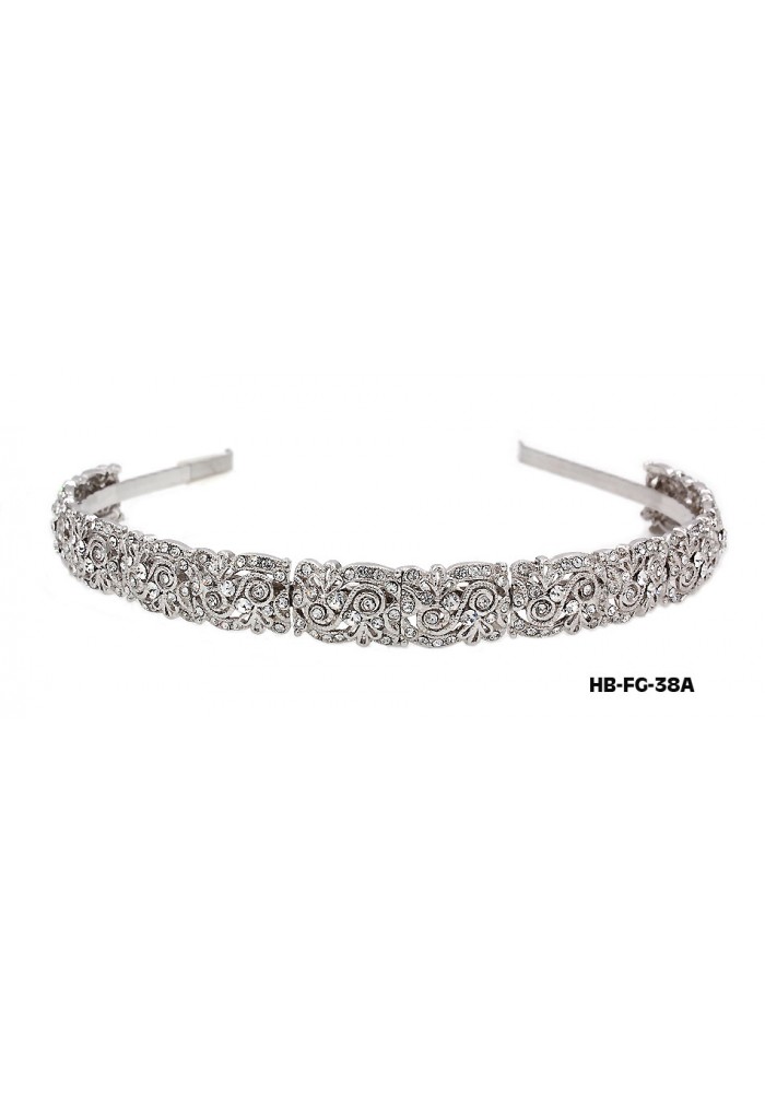 Head Band – Bridal Headpiece w/ Austrian Crystal Stones - HB-FG-38A