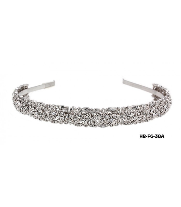 Head Band – Bridal Headpiece w/ Austrian Crystal Stones - HB-FG-38A