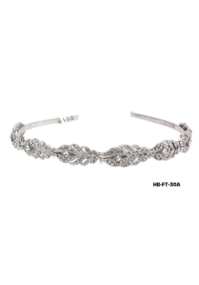 Head Band – Bridal Headpiece w/ Austrian Crystal Stones - HB-FT-30A