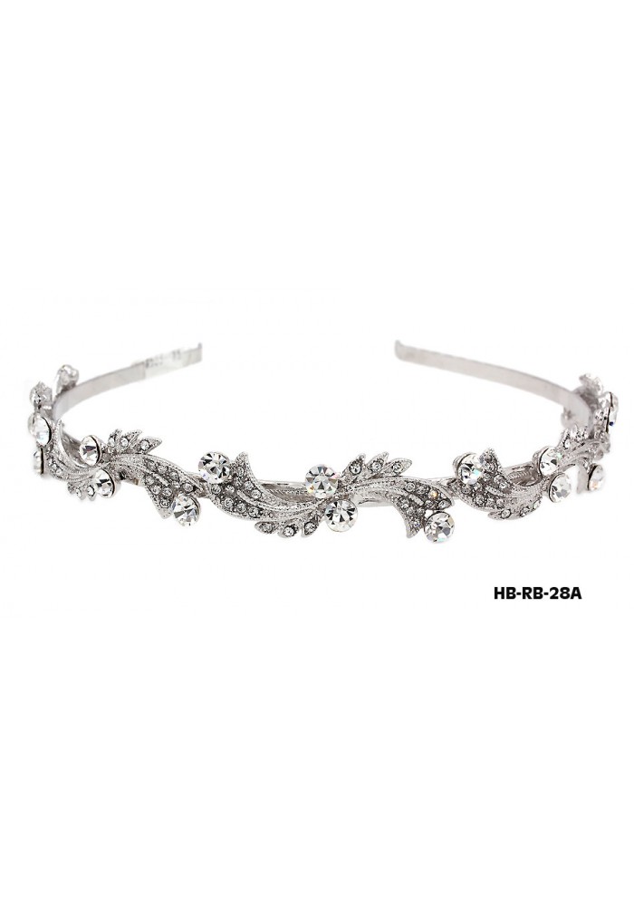 Head Band – Bridal Headpiece w/ Austrian Crystal Stones - HB-RB-28A