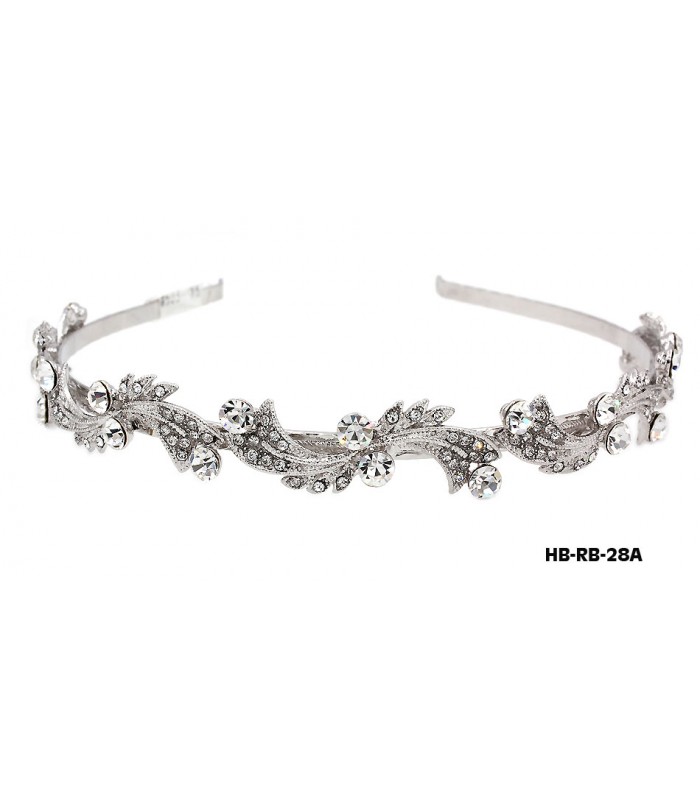 Head Band – Bridal Headpiece w/ Austrian Crystal Stones - HB-RB-28A