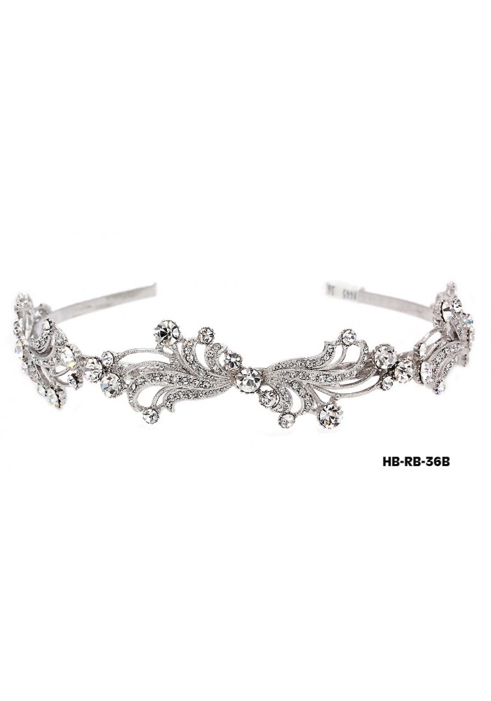 Head Band – Bridal Headpiece w/ Austrian Crystal Stones - HB-RB-36B