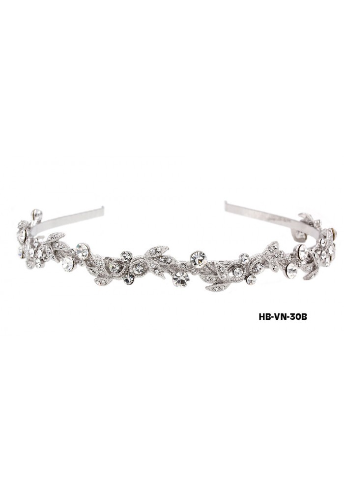 Head Band – Bridal Headpiece w/ Austrian Crystal Stones - HB-VN-30B