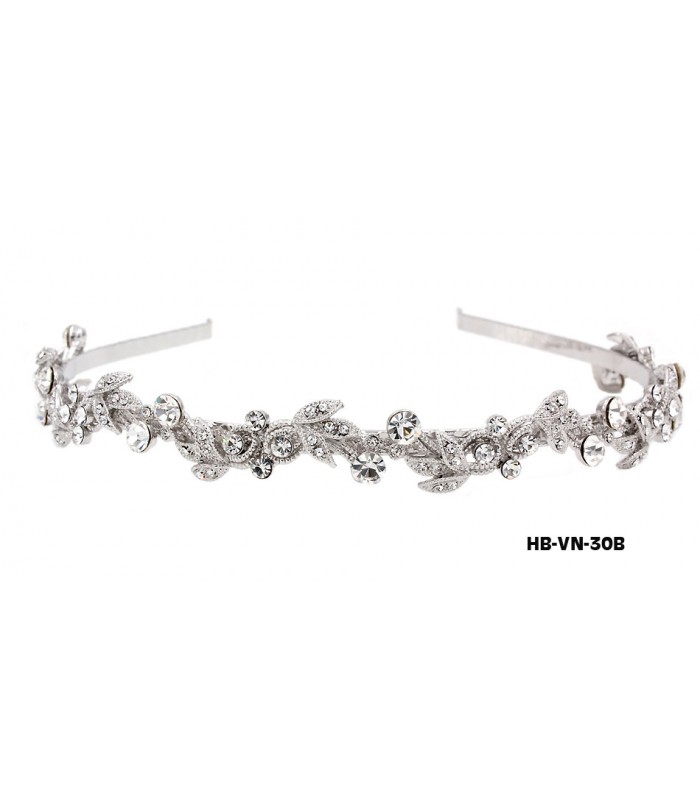 Head Band – Bridal Headpiece w/ Austrian Crystal Stones - HB-VN-30B