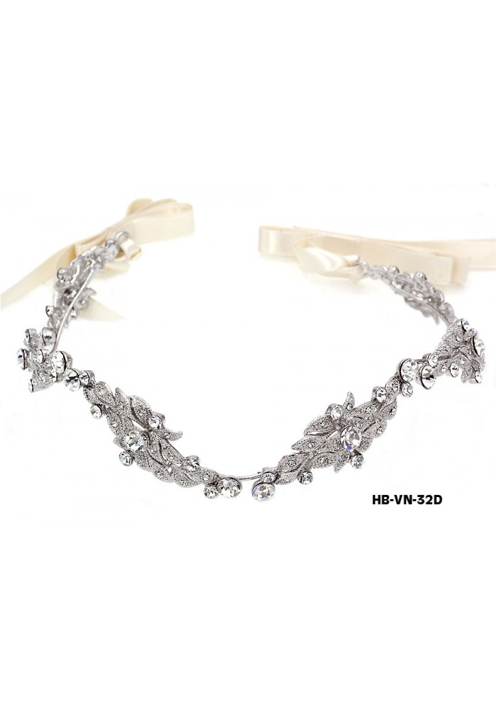 Head Band – Bridal Headpiece w/ Austrian Crystal Stones - HB-VN-32D