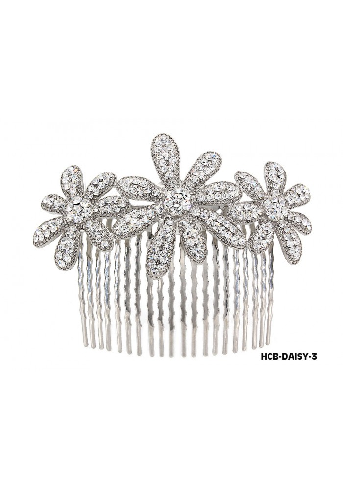 Hair Comb – Bridal Hair Combs & Clips w/ Austrian Crystal Stones Daisy - HCB-DAISY-3