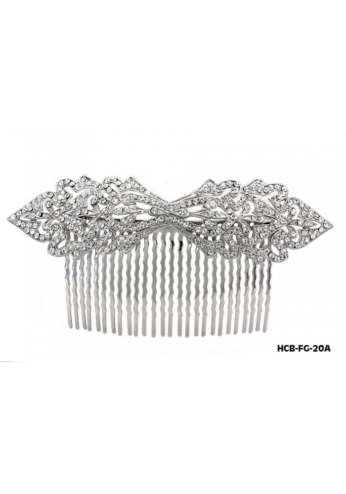 Hair Comb – Bridal Hair Combs & Clips w/ Austrian Crystal Stones Filigree Hair Comb - HCB-FG-20A