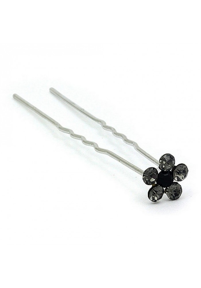 Hair Stick - 12 pcs Clear AB Crystal Flower - CS-9004BD