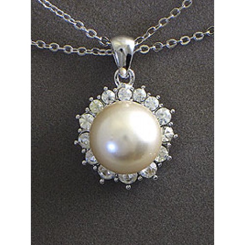 Gift set: Pearl Necklace + Earrings + Ring Set - NE-NS6072W