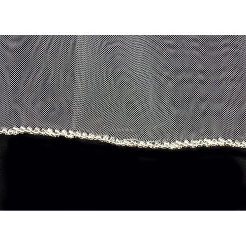 Veil - One layer - Silver pipe beaded hem - 36" - VL-V2010IV