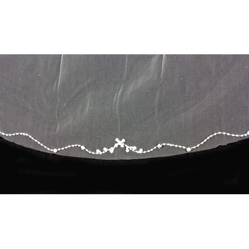 Veil - Clear Beaded Trim - Multi Layers  - 38" - VL-V50187IV