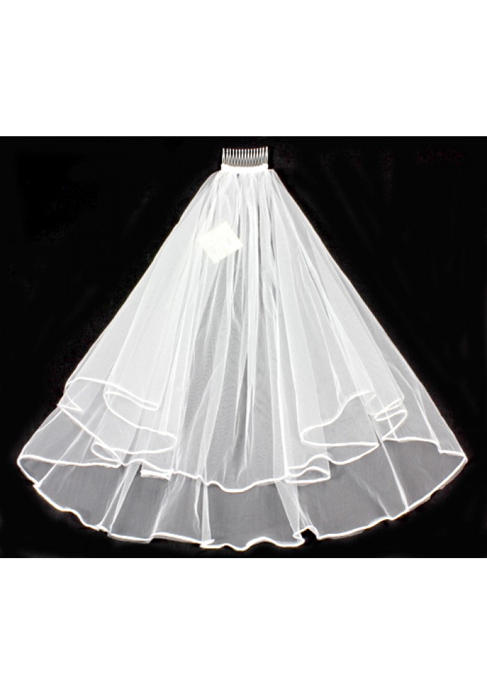 Veil - Plain Tulle - Veil-Webbing trim - 24" - VL-VC-XS-WT