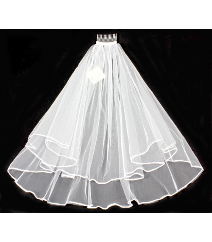 Veil - Plain Tulle - Veil-Webbing trim - 24" - VL-VC-XS-WT