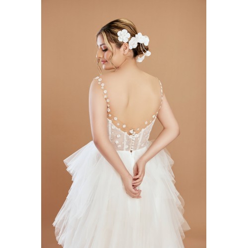 Ball Gown Glitter Floral Spaghetti Straps  Wedding Dress - CB-B1001
