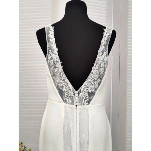 Fitted and Flare Crepe Wedding Dress - CB-F3001-A