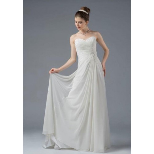 A-line Sweetheart Chiffon Sleeveless Wedding Dress - LV-0593OM