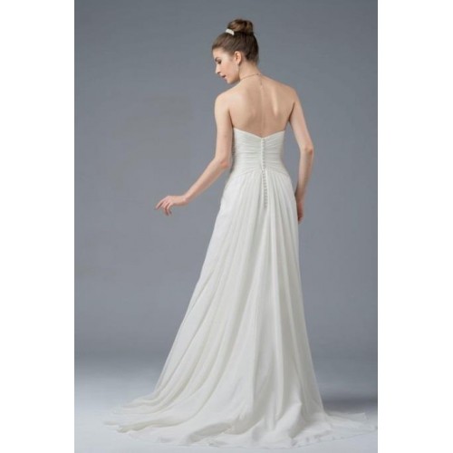 A-line Sweetheart Chiffon Sleeveless Wedding Dress - LV-0593OM