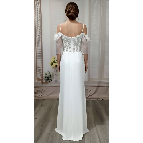Wedding Dress -Luxury Embroidery Beaded 3-D Floral Laces A-Line- LV-A2007OS