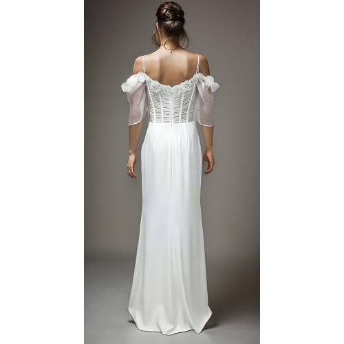 Wedding Dress -Luxury Embroidery Beaded 3-D Floral Laces A-Line- LV-A2007OS