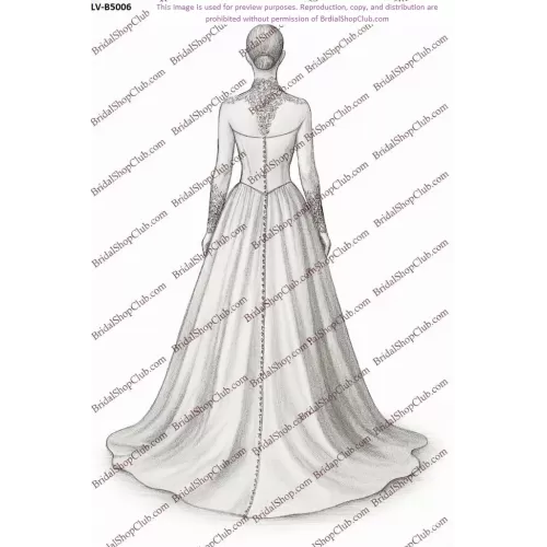 Matte Satin Ball Gown with Detachable Long-Sleeve Modesty Overlay - LV-B5006