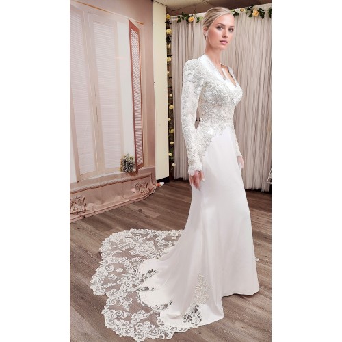 Long Sleeves Wedding Dress - LV-F6007