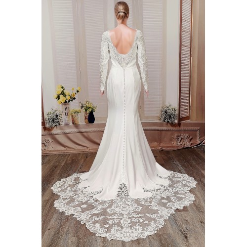 Long Sleeves Wedding Dress - LV-F6007