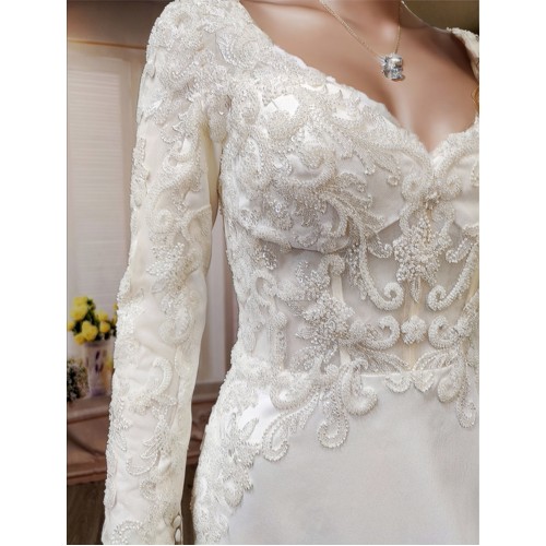 Long Sleeves Wedding Dress - LV-F6007