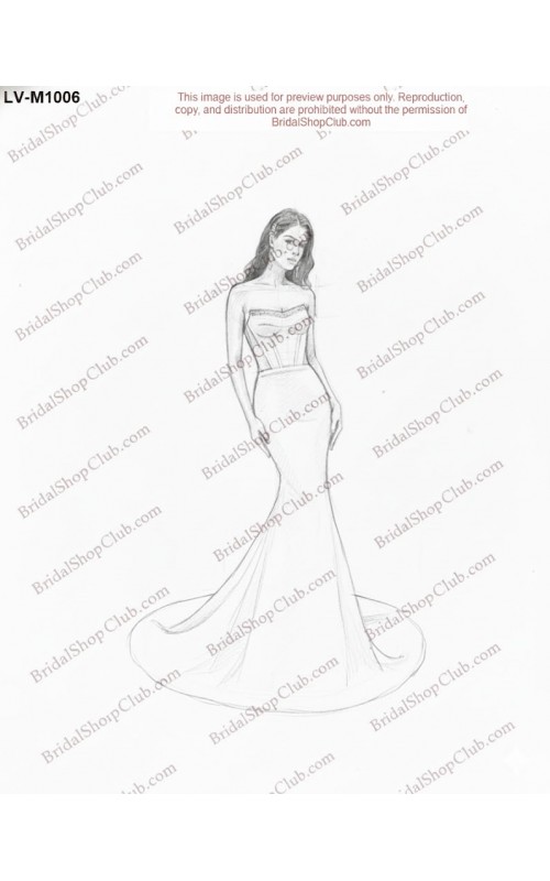 Chic Crepe Fit-and-Flare Wedding Dress with Ruching Cat-Eye Neckline and Illusion Corset Backline - LV-M1006