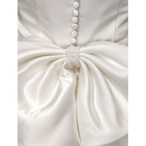 Wedding Dress - Satin Pleated Mini Skirt with Detachable Train - LV-R1001