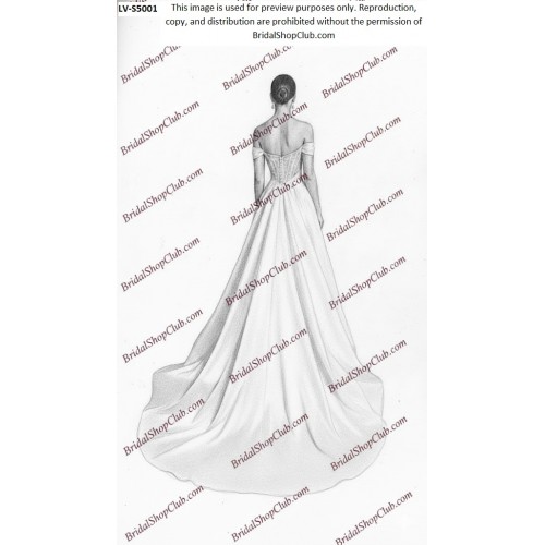 Opulent Convertible Matte Satin Sheath Gown with Sheer Corset Bodice and Detachable Overskirt -LV-S5001